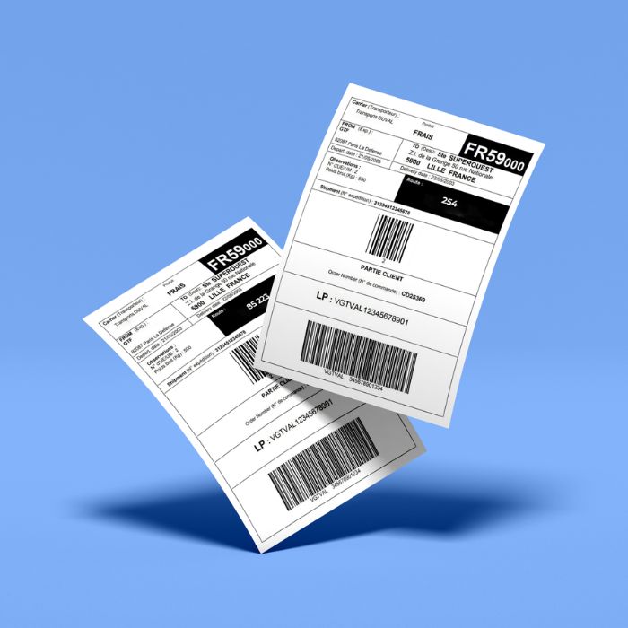 Etiquette papier avec refente au dos